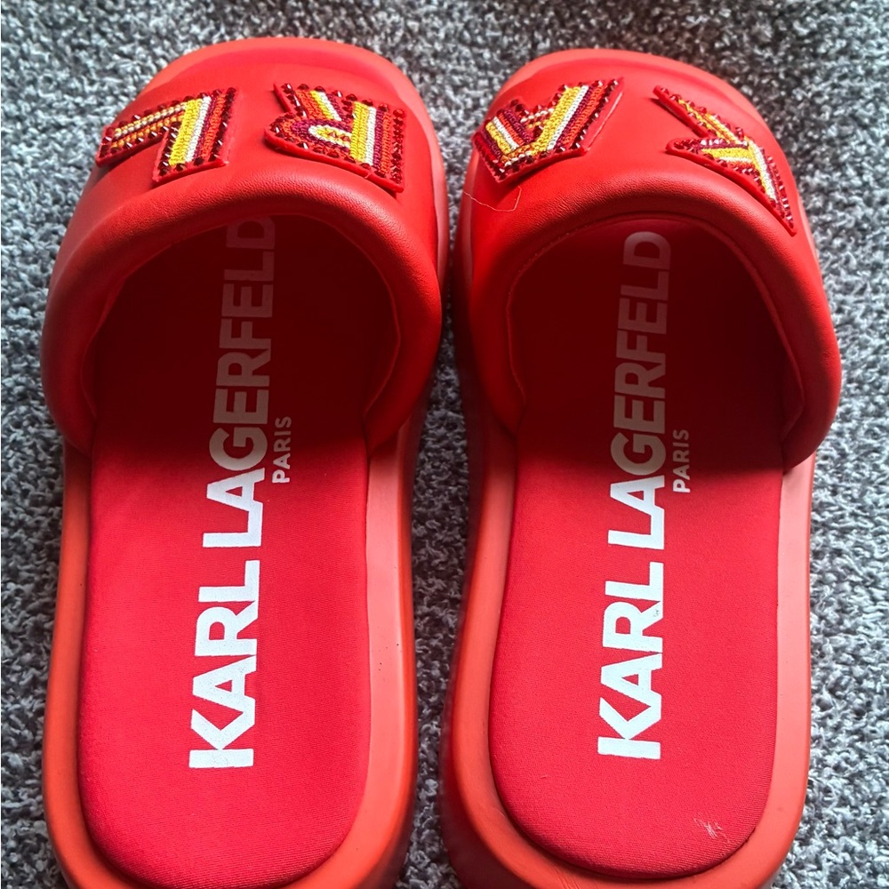 Karl Lagerfeld Kids Red Slippers